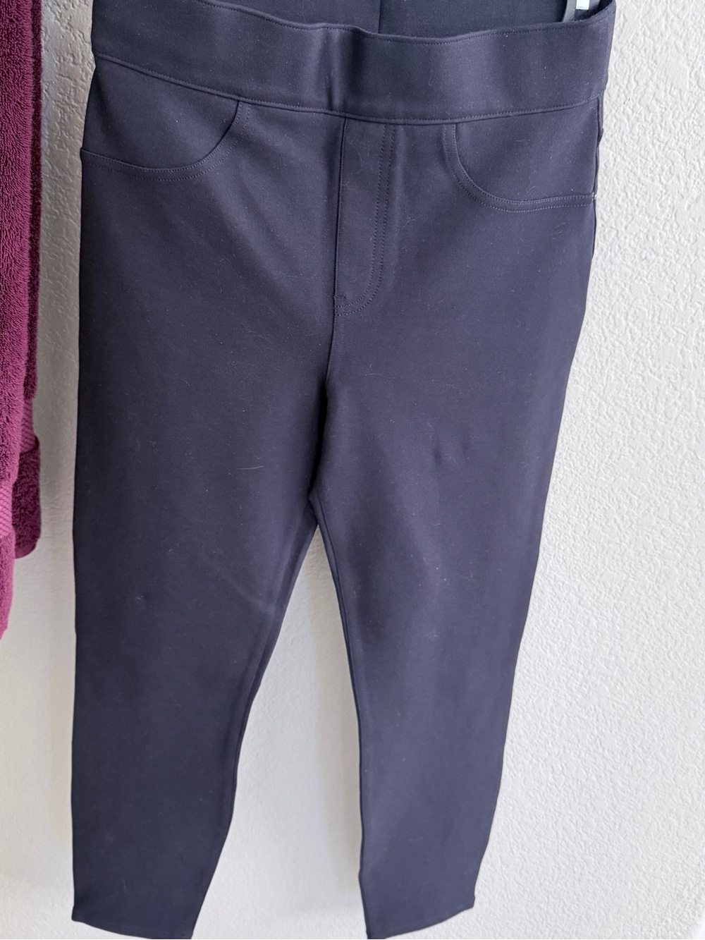 SPANX Black Ankle-Length Pull-On Faux-Pocket Pants